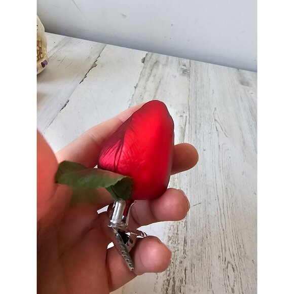 Owc ? Glass clip Rose vintage ornament tulip flowers Xmas tree - Picture 3 of 11